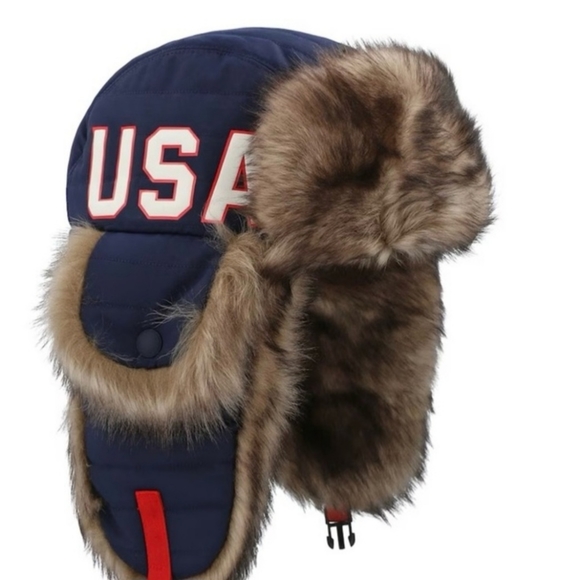 Polo Ralph Lauren 2022 Team USA Beijing Olympics Trapper Hat & Matching Gloves - Picture 2 of 14